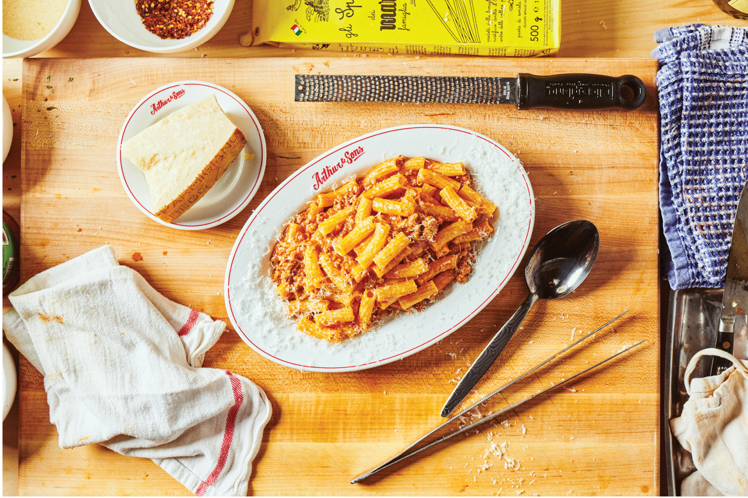 Photo of rigatoni bolognese for Arthur & Sons by Madonna+Child Creative Studio
