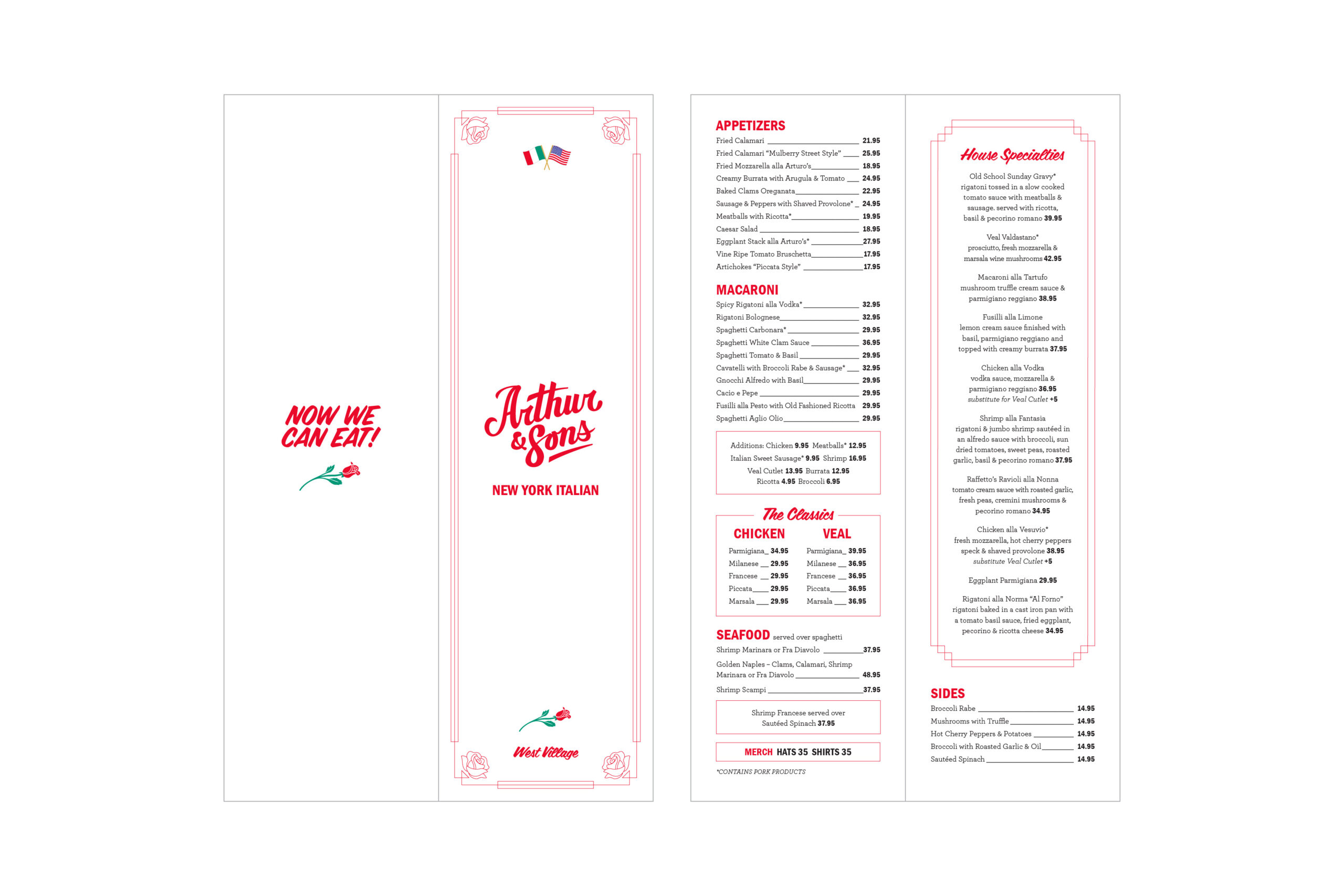 Menu design for Arthur & Sons by Madonna+Child Creative Studio