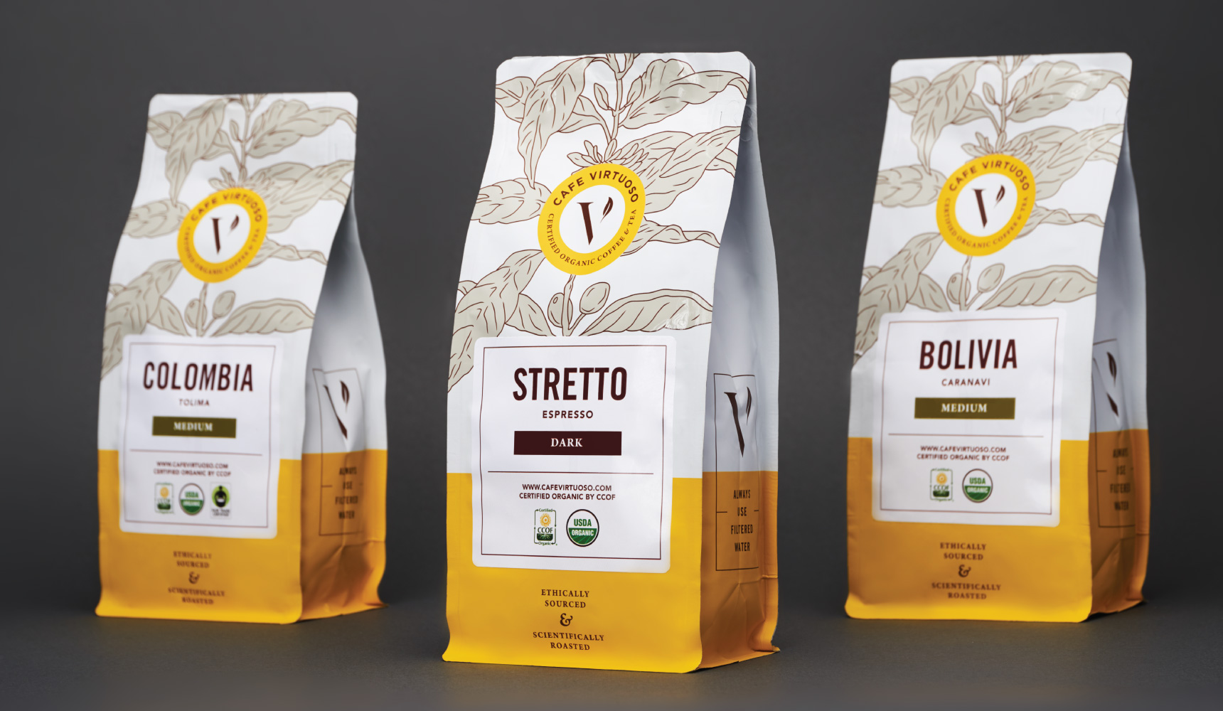 Packaging design & Photography for Cafe Virtuoso