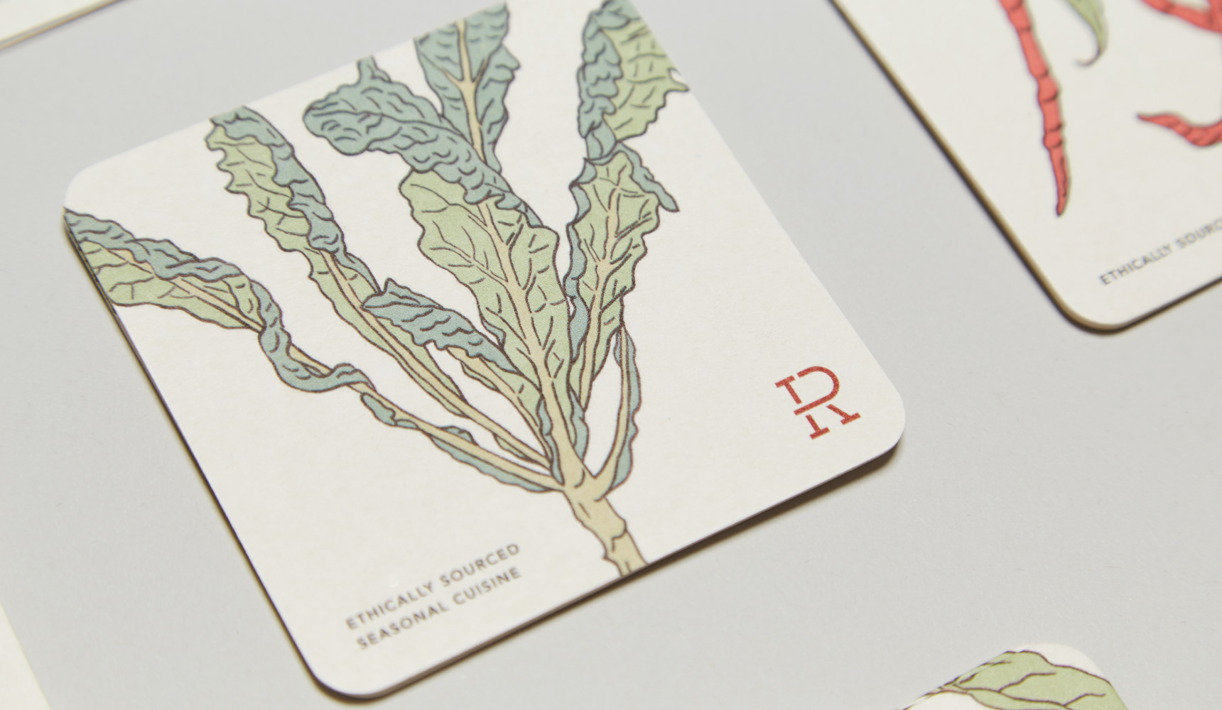 Logo and coaster design for The Red Door