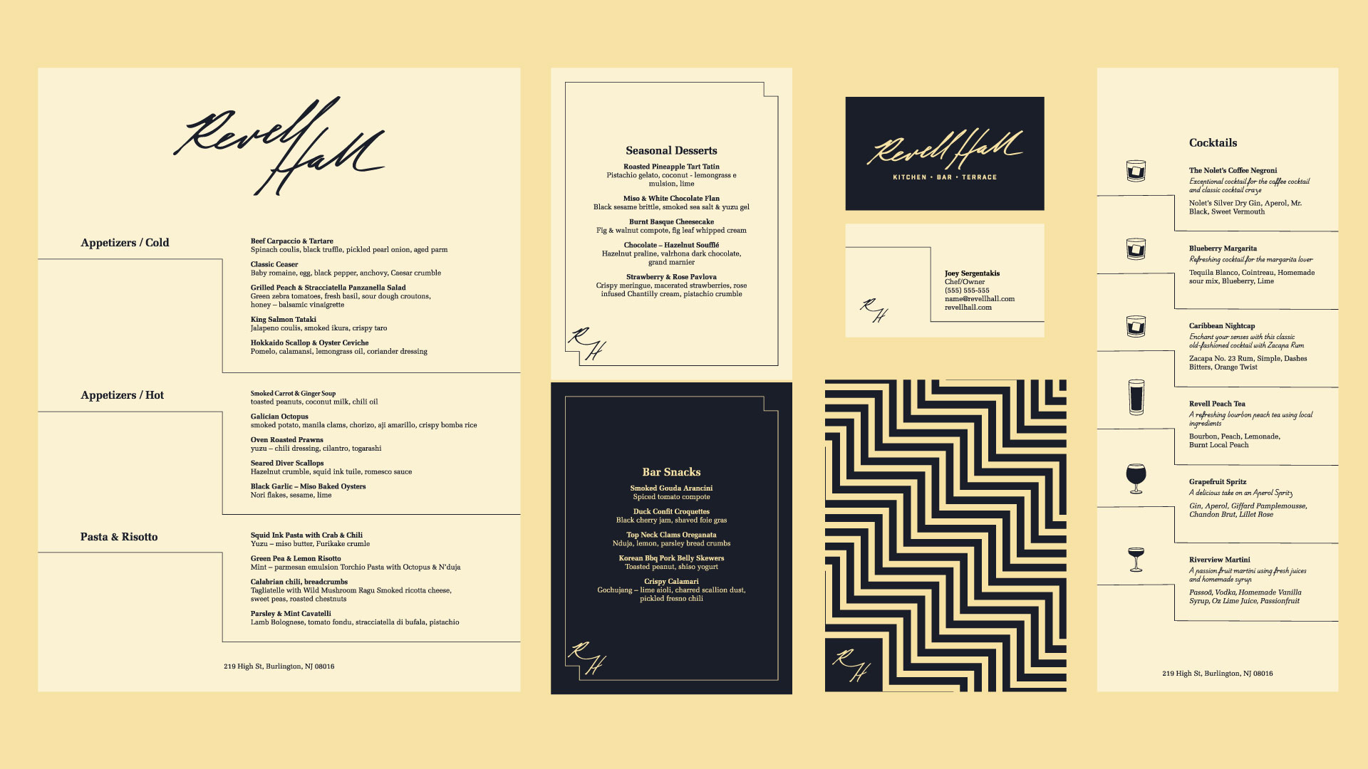 Menu system design for Revell Hall by Madonna+Child